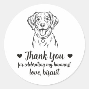 Custom Brittany Spaniel Dog Wedding Favour Sticker