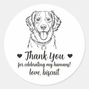 Custom Brittany Spaniel Dog Wedding Favour Sticker