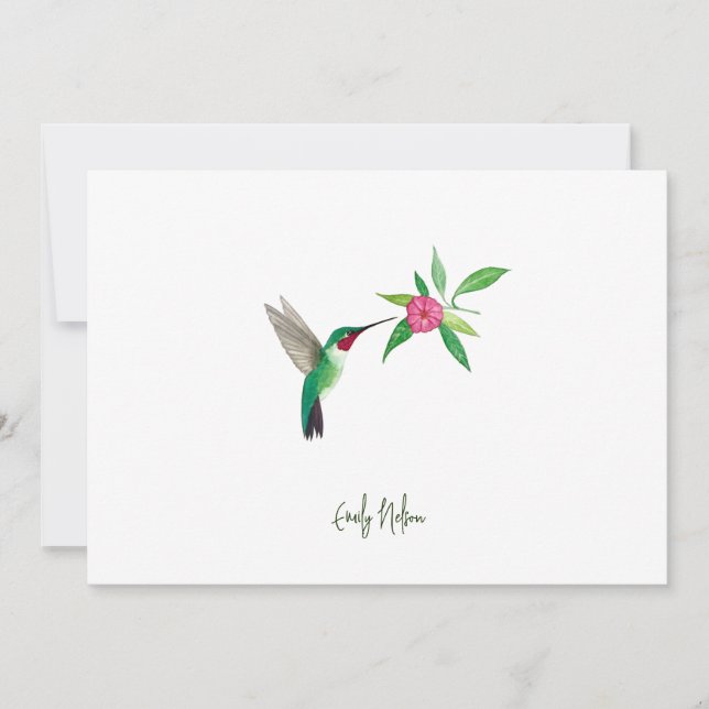 Custom Broad-tailed Hummingbird Note Card (Front)