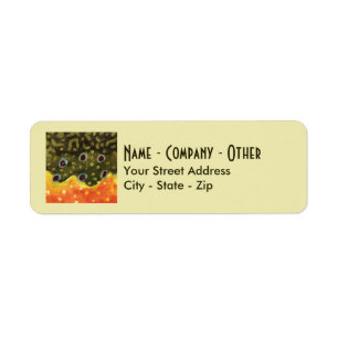 Custom Brook Trout Fly Fishing Return Address Label