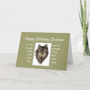 Custom Brother Birthday Wolf Pack Family Quote Card