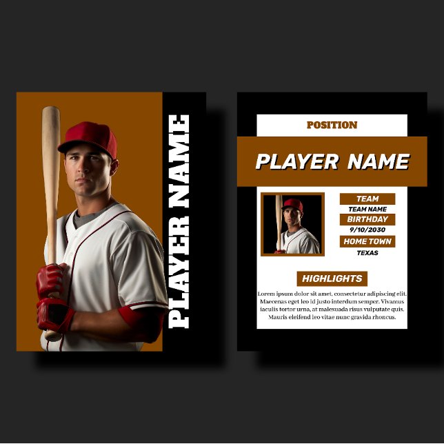 Custom Brown Baseball Trading Card Player Profile (Creator Uploaded)