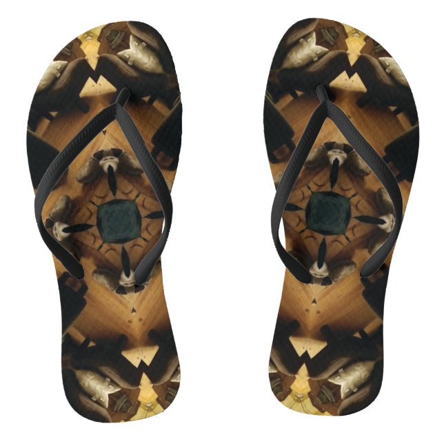 Custom Brown flip flops (Footbed)
