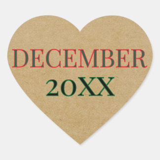 CUSTOM BROWN PAPER HEART STICKER