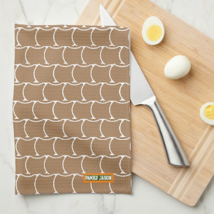 Custom brown pattern of dinosaur egg simple tea towel