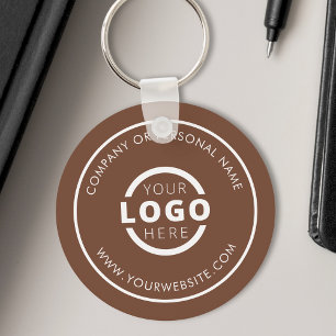 Custom Brown Promotional Business Logo Branded Key Ring