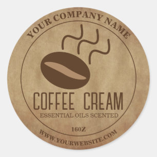 Custom Brown Texture Round Label Sticker