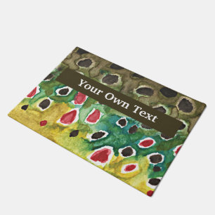 Custom Brown Trout Skin Fly Fishing Doormat