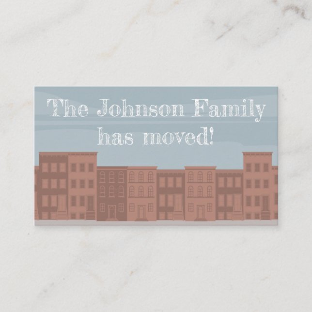 Custom Brownstone Moving Enclosure Card (Front)