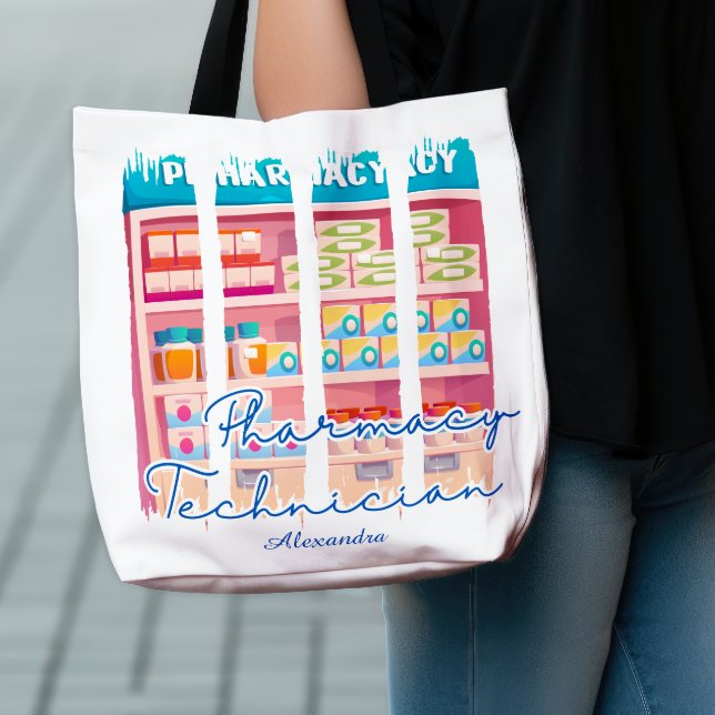Custom Brush Strokes Pharmacy Technician  Tote Bag (Creator Uploaded)