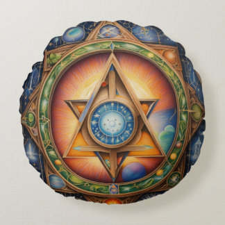 Custom Brushed Polyester Round Throw Pillow (16")