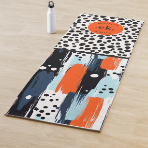 Custom Brushstroke Dalmatian Dog Abstract Pattern Yoga Mat