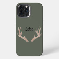 CUSTOM Buck phone case- hand-drawen antler, Glossy