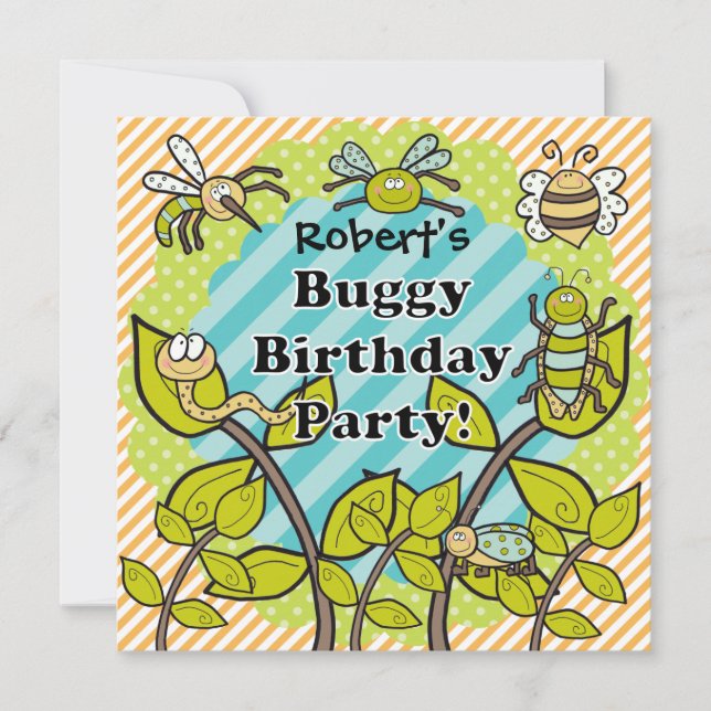 Custom Buggy Birthday Party Birthday Invitation (Front)