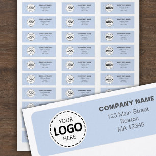 Custom Buisness Logo & Return Address Baby Blue Return Address Label