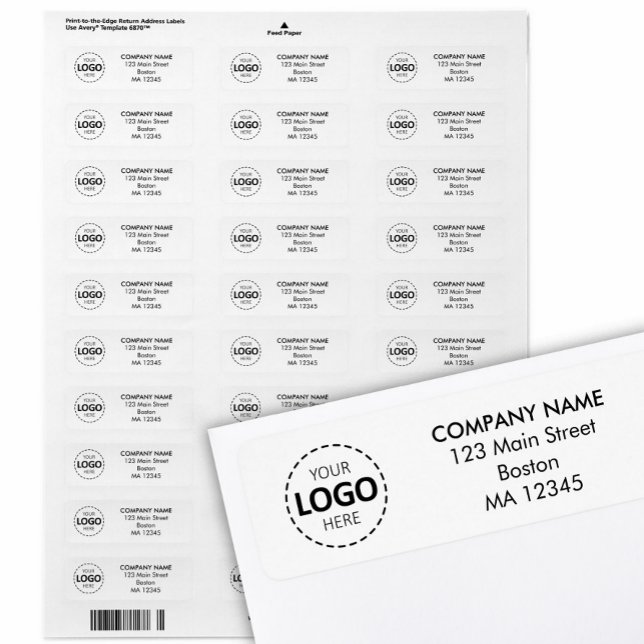 Custom Buisness Logo & Return Address Return Address Label (Creator Uploaded)