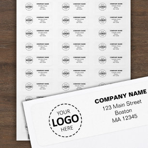Custom Buisness Logo & Return Address White Return Address Label
