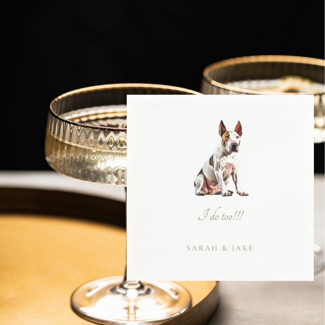 Custom Bull Terrier Pet Wedding Napkins (Creator Uploaded)