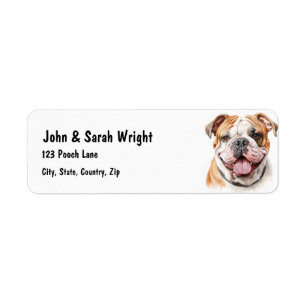 Custom Bulldog  Dog Address Label Return Address Label