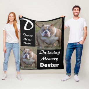 Custom bully pitbull  dog  photo Memorial  Fleece Blanket