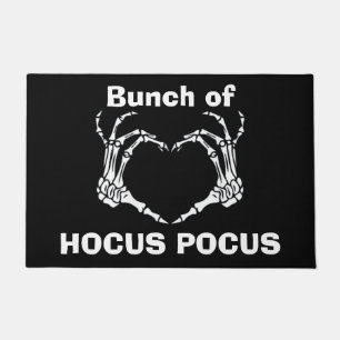 Custom BUNCH OF HOCUS POCUS Skeleton Hand Heart Doormat