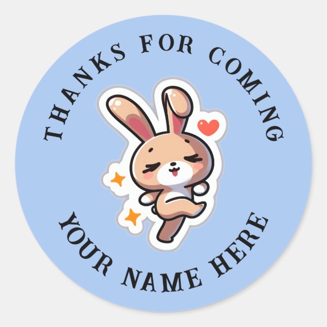 Custom Bunny Classic Round Sticker (Front)