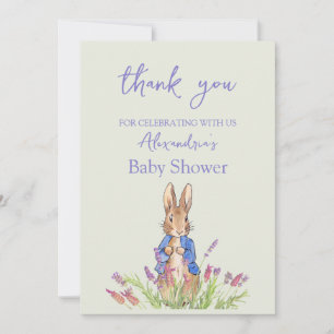 Custom Bunny in blue jacket Thank You Card
