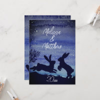 Custom Bunny Rabbit Blue Night Anniversary Wishes