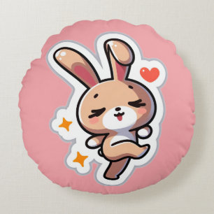 Custom Bunny Round Cushion