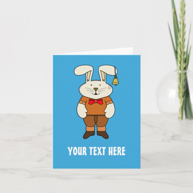 Custom Bunny with a bell in his ear Invitation (Front)