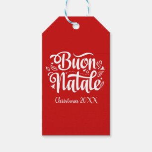 Custom Buon Natale Italian Merry Christmas Gift Tags