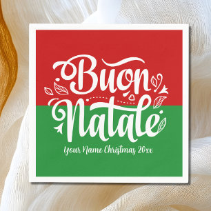Custom Buon Natale Italian Merry Christmas Napkin