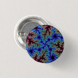 Custom Burgundy Blue Speckle Small Round Button
