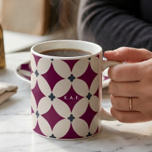 Custom Burgundy Cream Modern Geometric Lattice