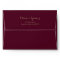 Custom Burgundy Faux Gold Foil Formal 5x7 Envelope