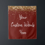 Custom Burgundy & Gold Birthday Party Photo Booth Tapestry<br><div class="desc">personalised backdrop sign for him,  son husband glitter welcome signage,  Customised Fall Autumn Baby shower,  spring summer winter decoration prop,  bridal bachelorette night 40th 50th,  personalised sweet 16 photobooth decor,  1st First quinceanera mis quince,  hen do weekend trip bach,  15th 16th 20th 30th 60th,  70th 80th boyfriend grandson groom</div>