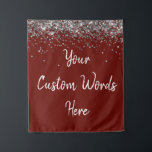Custom Burgundy Silver Birthday Party Photo Booth Tapestry<br><div class="desc">personalised backdrop sign for him,  son husband glitter welcome signage,  Customised Fall Autumn Baby shower,  spring summer winter decoration prop,  bridal bachelorette night 40th 50th,  personalised sweet 16 photobooth decor,  1st First quinceanera mis quince,  hen do weekend trip bach,  15th 16th 20th 30th 60th,  70th 80th boyfriend grandson groom</div>