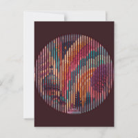 Custom Burgundy Striped Art Postcard