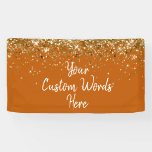 Custom Burnt Orange Birthday Party Photo Booth Banner