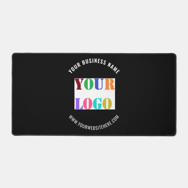 Custom Busines Logo and Text Desk Mat Your Colours (Front)