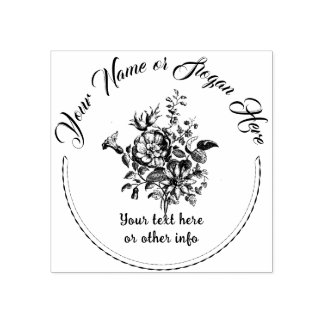 Custom Busines Logo stamp ELEGANT FLORAL BOTANICAL