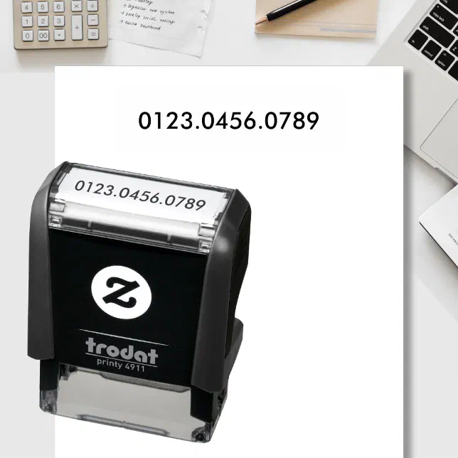 Custom Business Account Number Self-inking Stamp | Zazzle