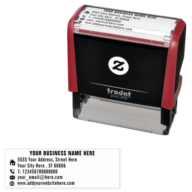 Custom Business Address Info Self-inking Stamp (In Situ)