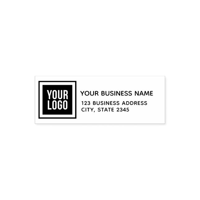Custom business address label self-inking stamp (Design)