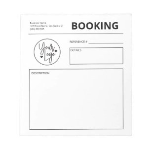 Custom Business Booking Request Book Logo Notepad