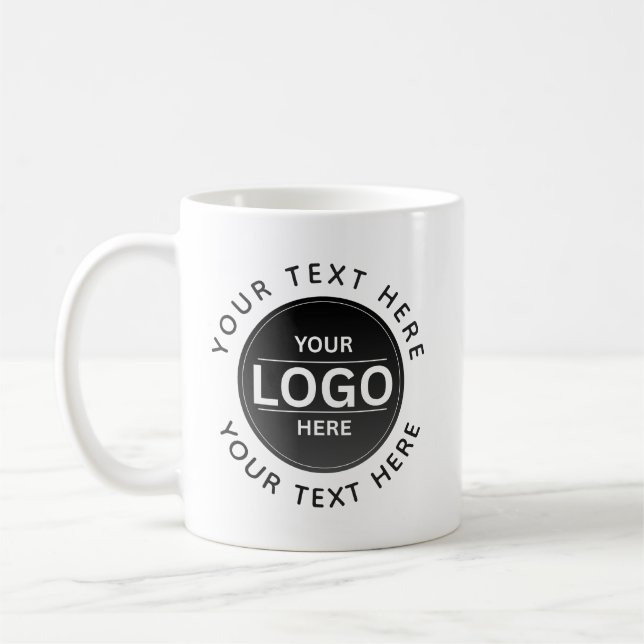 Custom Business Brand Logo Coffee Mug (Left)