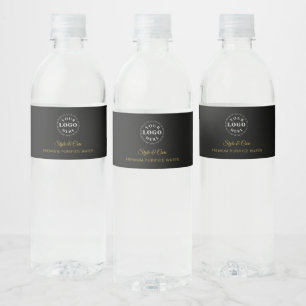 Custom Business Branding Black Water Bottle Label