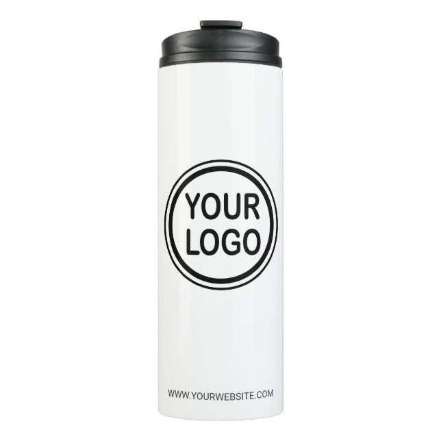 Custom Business Branding Logo Template Thermal Tum Thermal Tumbler (Front)
