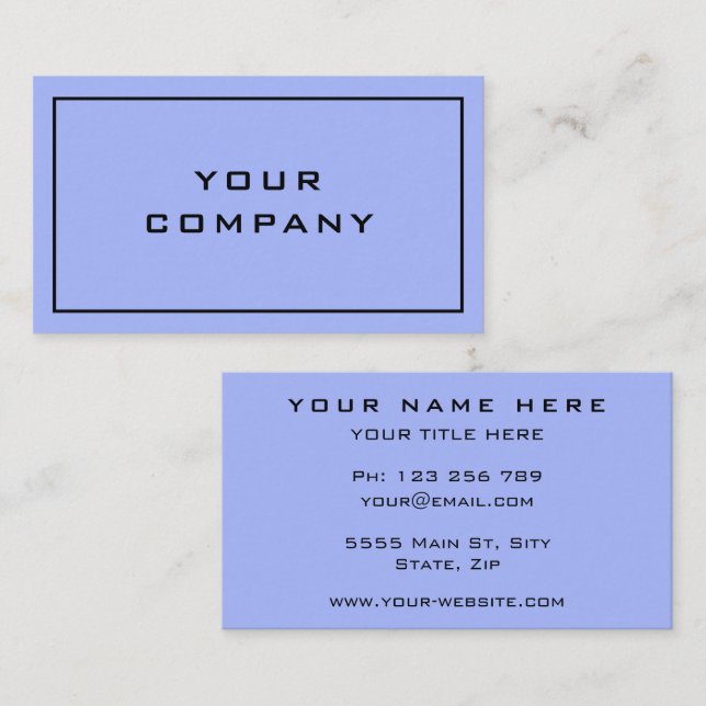 Custom Business Card Blue Colour - Personalised (Front/Back)