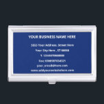 Custom Business Card Case with Your Own Design<br><div class="desc">Custom Colours and Font Personalised Full Contact Information Professional Modern Business Card Cases - Add Your Business Name - Company / Address / Phone / Fax / E-mail and Website - Contact Information - Choose / Add Your Favourite Background and Text / Font Colours - Resize and move or remove...</div>